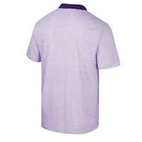 Colosseum Purple TCU Horned Frogs Print Stripe Polo
