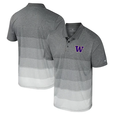 Colosseum Washington Huskies Striped Mesh Polo