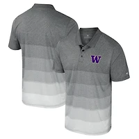 Colosseum Washington Huskies Striped Mesh Polo