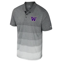 Colosseum Washington Huskies Striped Mesh Polo