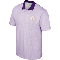 Colosseum White Clemson Tigers Print Stripe Polo
