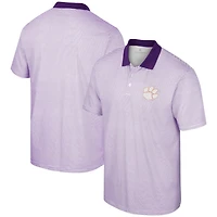 Colosseum White Clemson Tigers Print Stripe Polo