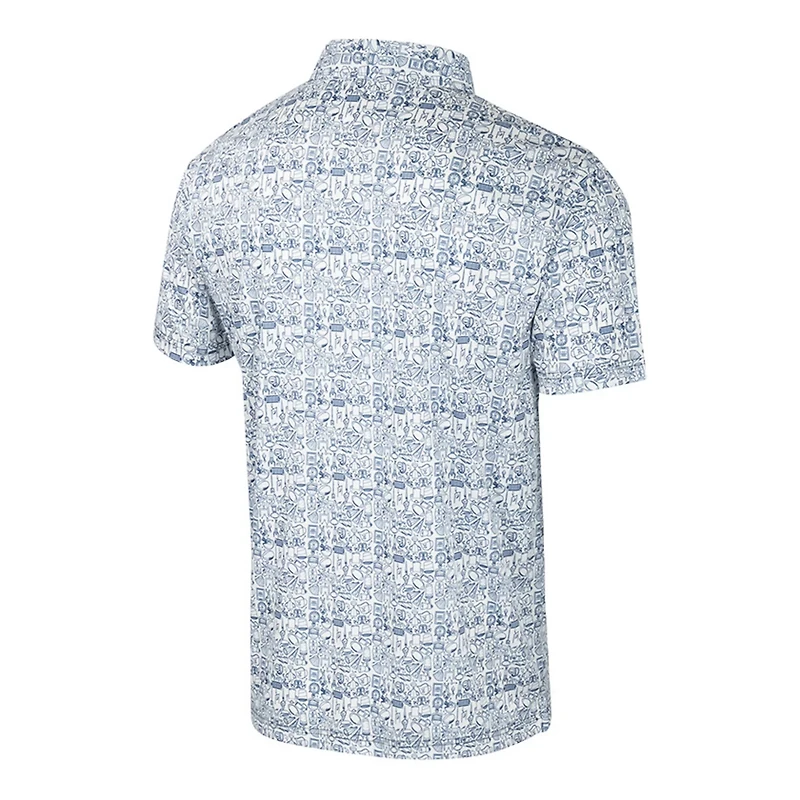 Colosseum White Michigan Wolverines Big  Tall Allover Polo