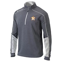 Columbia Charcoal/ Houston Astros Omni-Wick Shotgun 20 Quarter-Zip Pullover Top