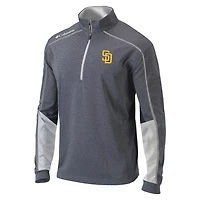 Columbia Charcoal/ San Diego Padres Omni-Wick Shotgun 20 Quarter-Zip Pullover Top