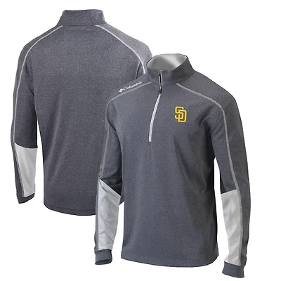 Columbia Charcoal/ San Diego Padres Omni-Wick Shotgun 20 Quarter-Zip Pullover Top