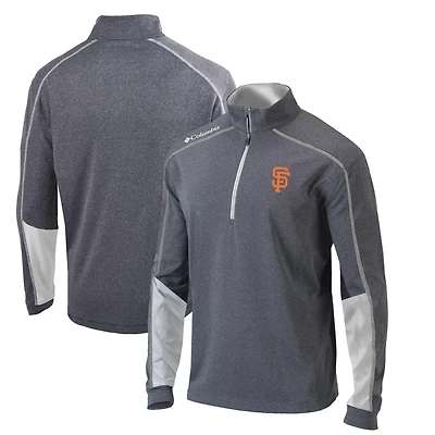 Columbia Charcoal/ San Francisco Giants Omni-Wick Shotgun 20 Quarter-Zip Pullover Top