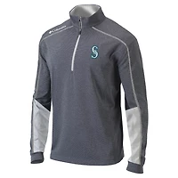 Columbia Charcoal/ Seattle Mariners Omni-Wick Shotgun 20 Quarter-Zip Pullover Top