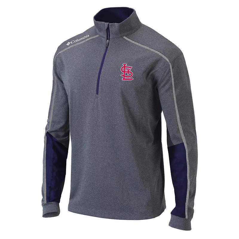 Columbia Charcoal/ St Louis Cardinals Omni-Wick Shotgun 20 Quarter-Zip Pullover Top