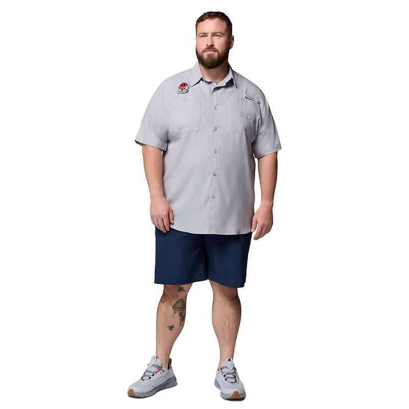 Columbia Georgia Bulldogs Big  Tall Tamiami Omni-Shade Button-Down Shirt
