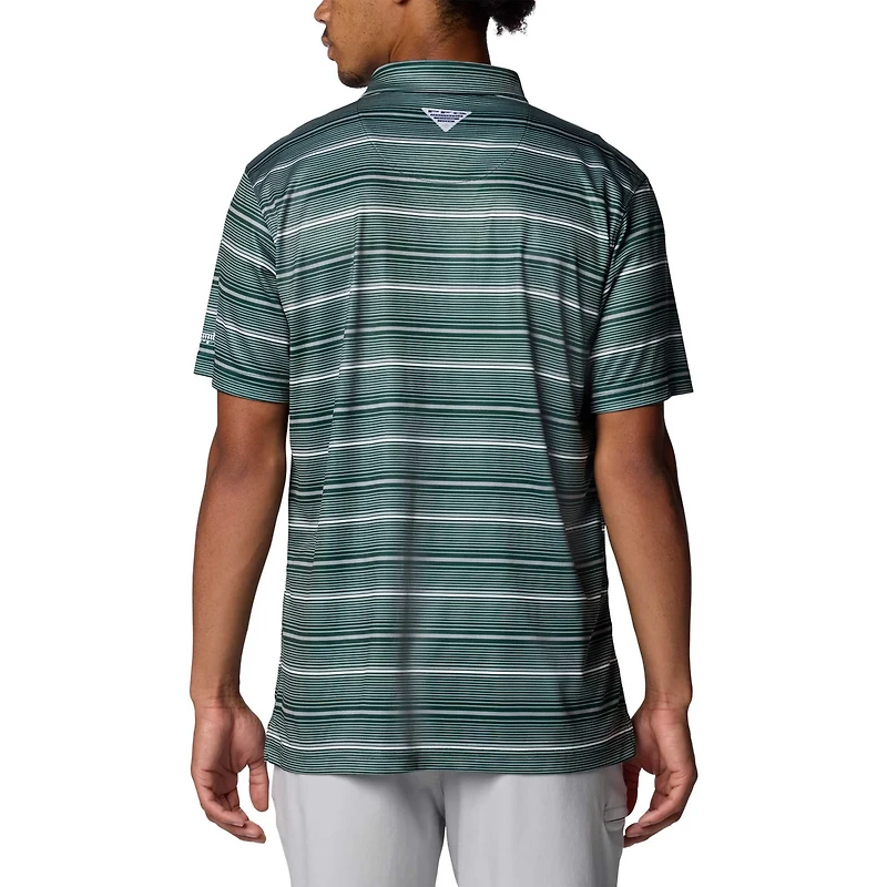 Columbia Michigan State Spartans PFG Super Terminal Tackle Omni-Shade Stripe Polo
