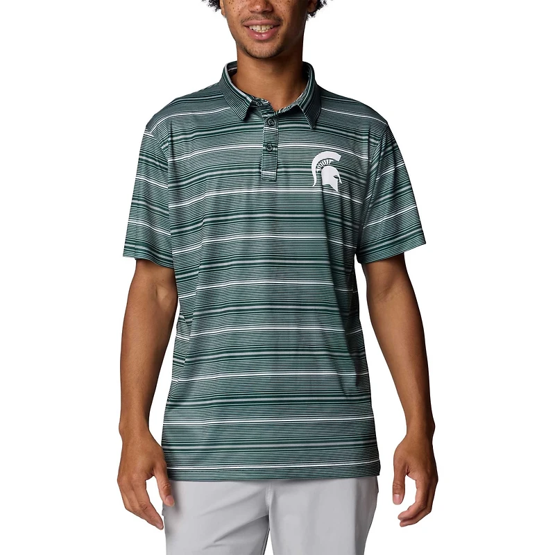 Columbia Michigan State Spartans PFG Super Terminal Tackle Omni-Shade Stripe Polo