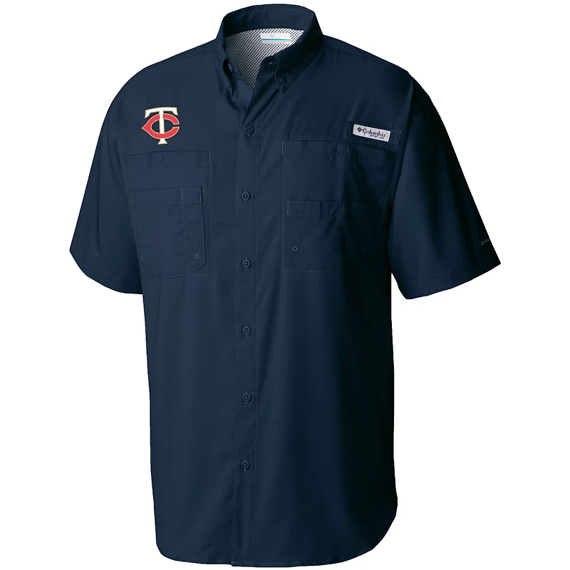 Columbia Minnesota Twins Tamiami Omni-Shade Button-Down Shirt