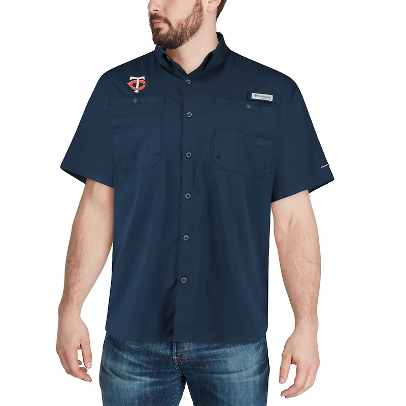 Columbia Minnesota Twins Tamiami Omni-Shade Button-Down Shirt