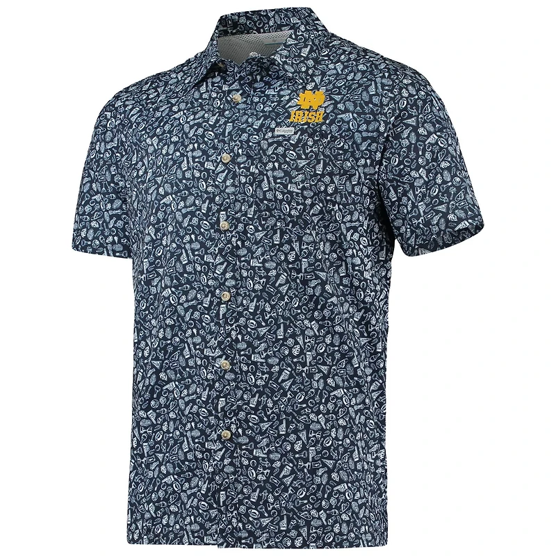 Columbia Notre Dame Fighting Irish Super Slack Tide Omni-Shade Button-Up Shirt