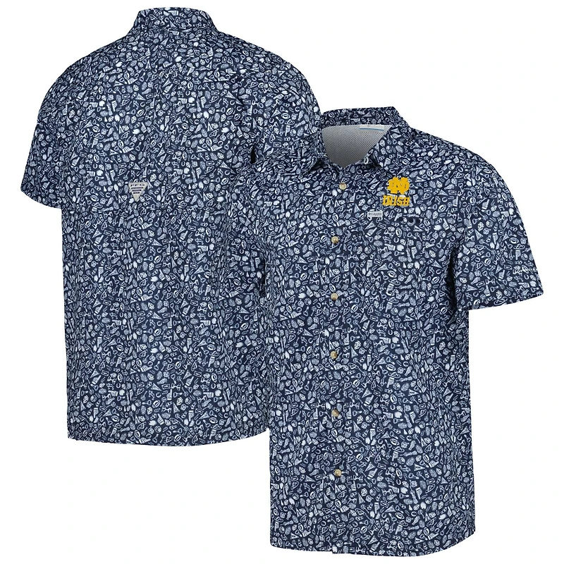 Columbia Notre Dame Fighting Irish Super Slack Tide Omni-Shade Team Button-Up Shirt
