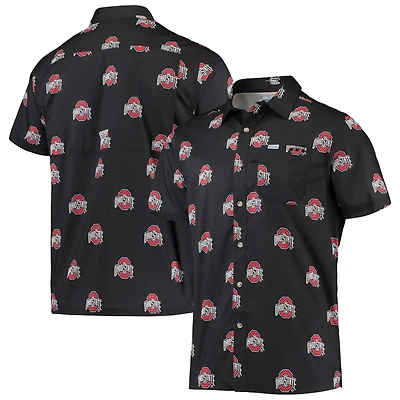Columbia Ohio State Buckeyes Super Slack Tide Omni-Shade Button-Up Shirt