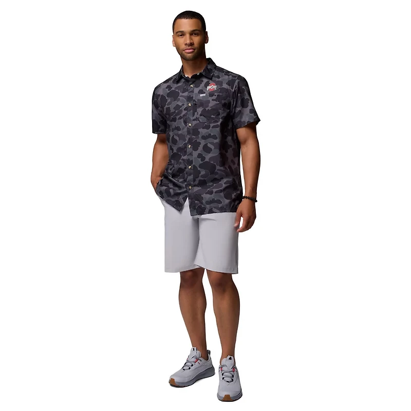 Columbia Ohio State Buckeyes Super Slack Tide Omni-Wick Button-Up Shirt