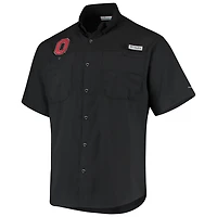 Columbia Ohio State Buckeyes Tamiami Omni-Shade Button-Down Shirt