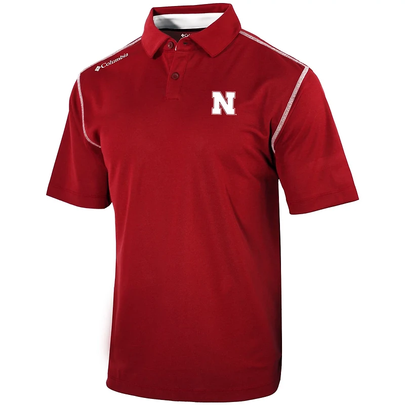 Columbia Scarlet Nebraska Huskers Omni-Wick Shotgun Polo