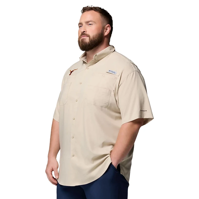 Columbia Texas Longhorns Big Tall Collegiate Tamiami Omni-Shade Full-Button Shirt