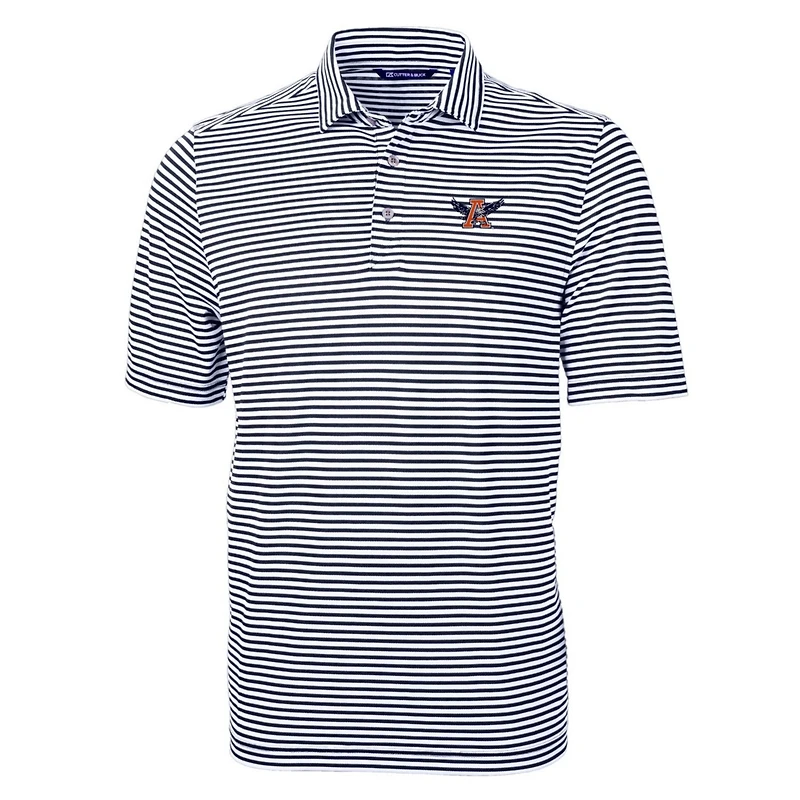 Cutter Buck Auburn Tigers Throwback Logo Virtue Eco Pique Stripe Recycled Polo