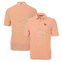 Cutter  Buck Clemson Tigers Throwback Logo Virtue Eco Pique Stripe Recycled Polo