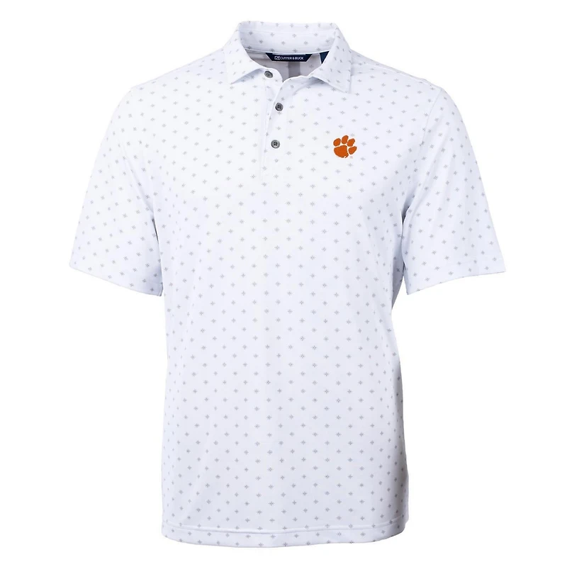 Cutter  Buck Clemson Tigers Virtue Eco Pique Tile Print Polo