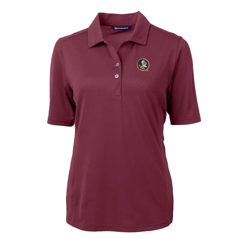 Cutter  Buck Garnet Florida State Seminoles Virtue Eco Pique Recycled Polo