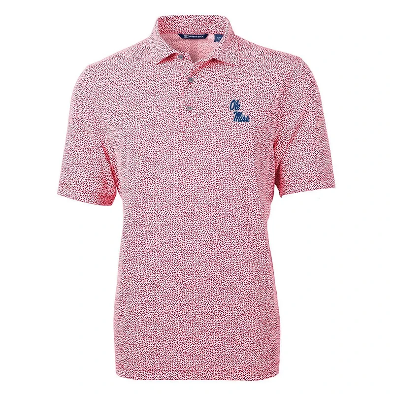 Cutter Buck Light Ole Miss Rebels Virtue Eco Pique Botanical Print Polo