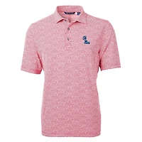 Cutter  Buck Light Ole Miss Rebels Virtue Eco Pique Botanical Print Polo