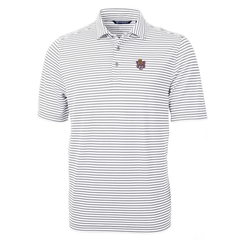 Cutter  Buck LSU Tigers Throwback Logo Virtue Eco Pique Stripe Recycled Polo