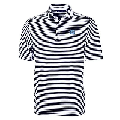 Cutter  Buck North Carolina Tar Heels Virtue Eco Pique Stripe Recycled Polo