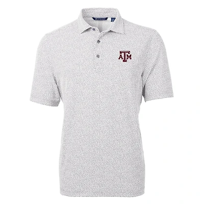 Cutter & Buck Texas AM Aggies Virtue Eco Pique Botanical Print Polo