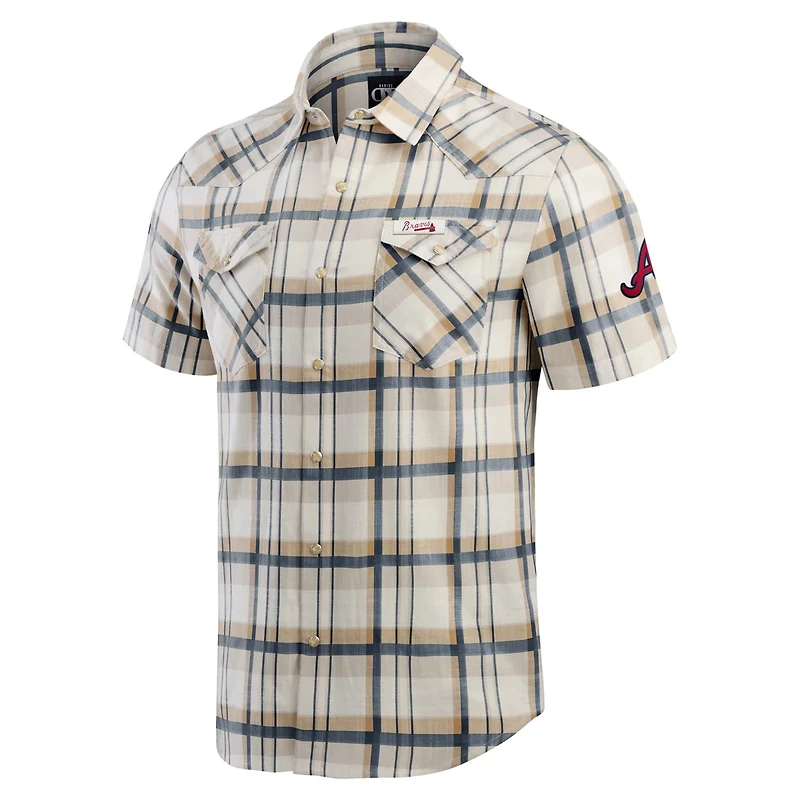 Darius Rucker Collection by Fanatics Atlanta Braves Plaid Full-Snap Shirt