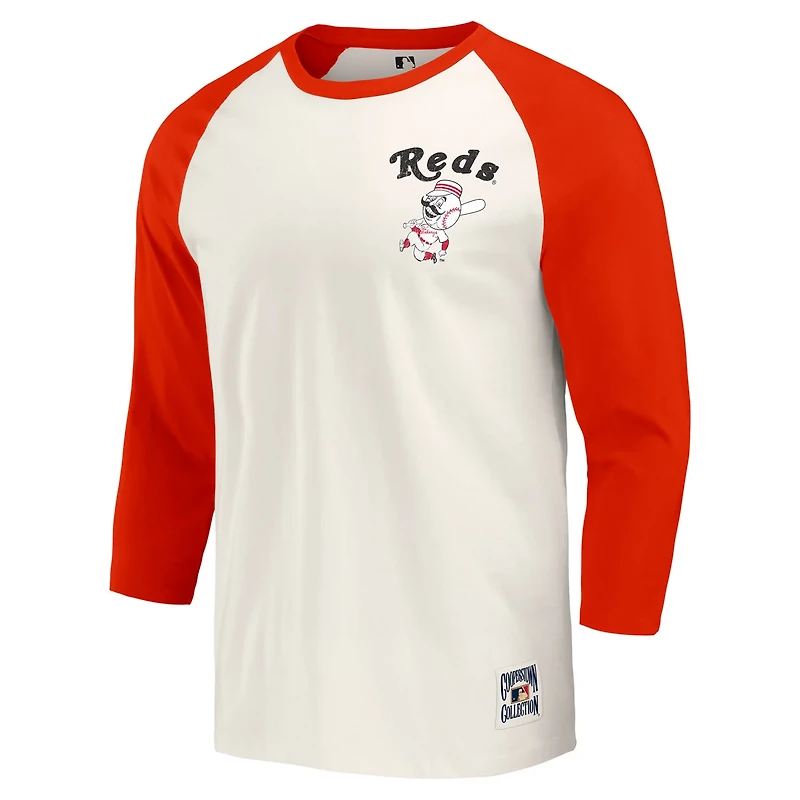 Darius Rucker Collection by Fanatics Cincinnati Reds Cooperstown Collection Raglan 3 4-Sleeve T-Shirt