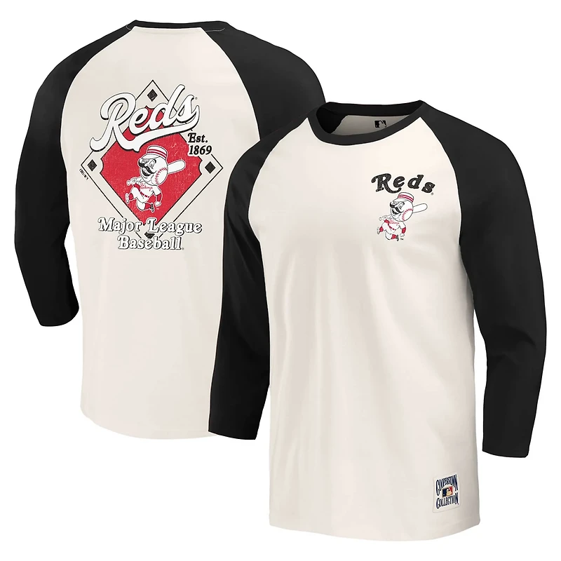Darius Rucker Collection by Fanatics Cincinnati Reds Cooperstown Collection Raglan 3 4-Sleeve T-Shirt