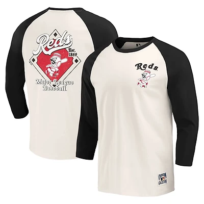 Darius Rucker Collection by Fanatics Cincinnati Reds Cooperstown Collection Raglan 3 4-Sleeve T-Shirt