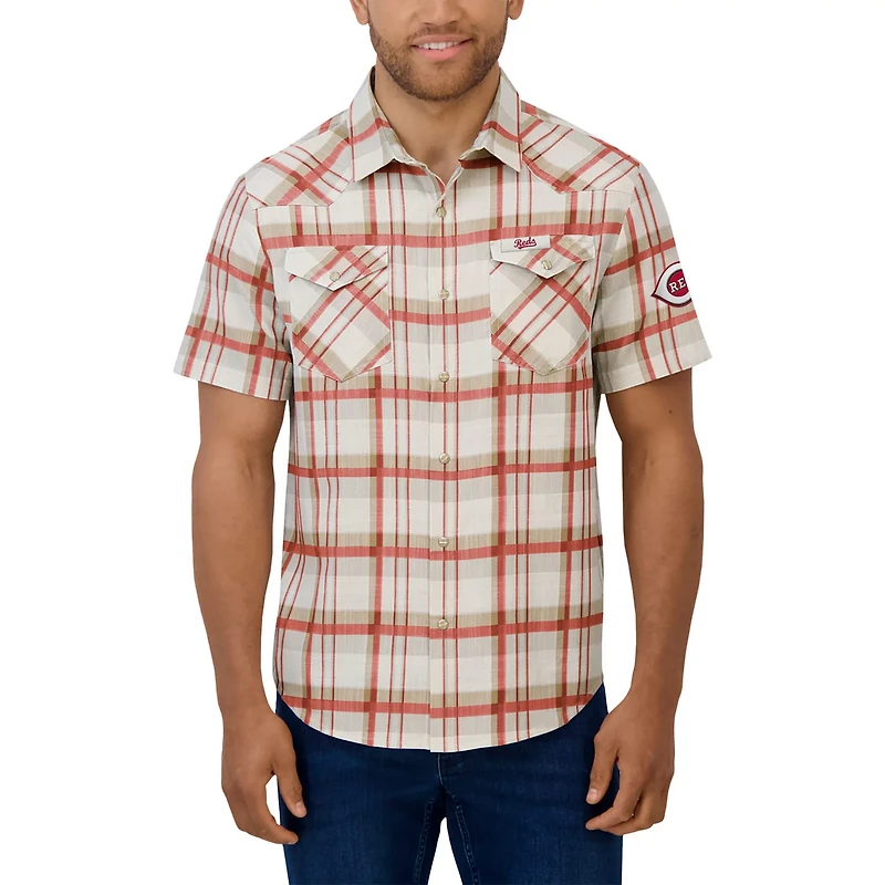 Darius Rucker Collection by Fanatics Cincinnati s Plaid Full-Snap Shirt