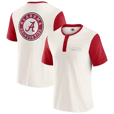 Darius Rucker Collection by Fanatics Crimson Alabama Tide Henley Color Block Slub T-Shirt