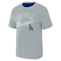 Darius Rucker Collection by Fanatics Gray Los Angeles Dodgers Two-Way Ringer Reversible T-Shirt
