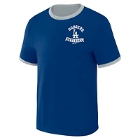 Darius Rucker Collection by Fanatics Gray Los Angeles Dodgers Two-Way Ringer Reversible T-Shirt
