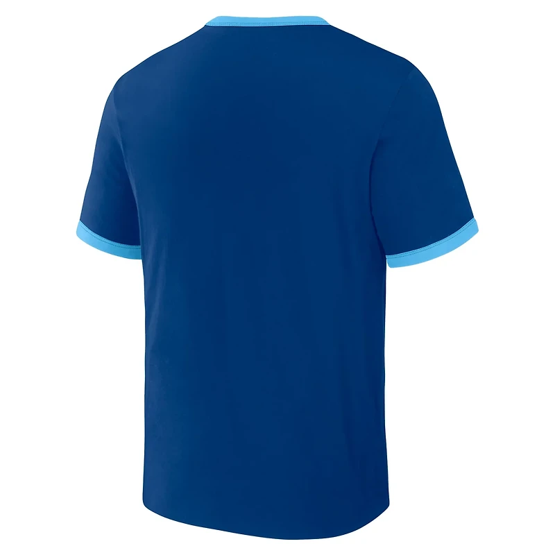 Darius Rucker Collection by Fanatics Light Blue Kansas City s Two-Way Ringer Reversible T-Shirt