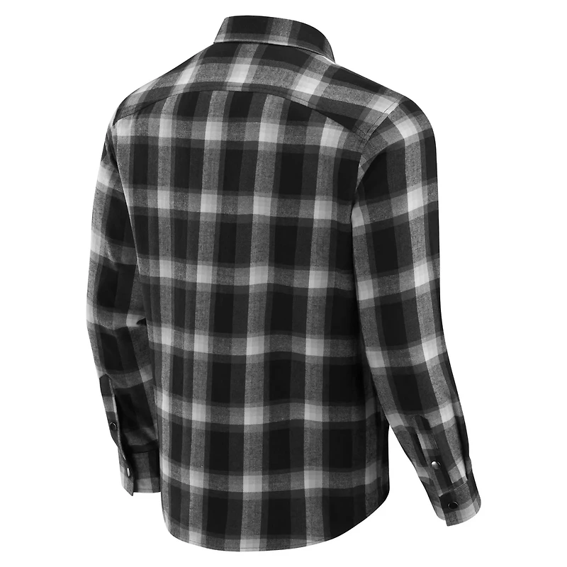 Darius Rucker Collection by Fanatics Miami Hurricanes Flannel Plaid Full-Snap Shirt