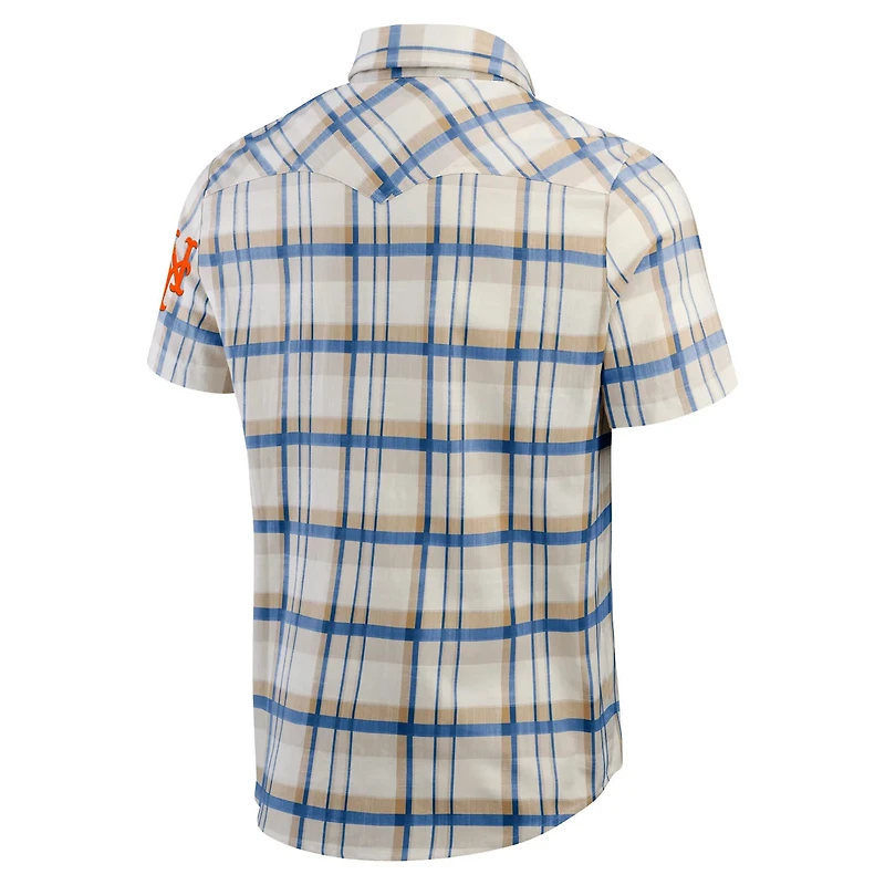 Darius Rucker Collection by Fanatics New York Mets Plaid Full-Snap Shirt