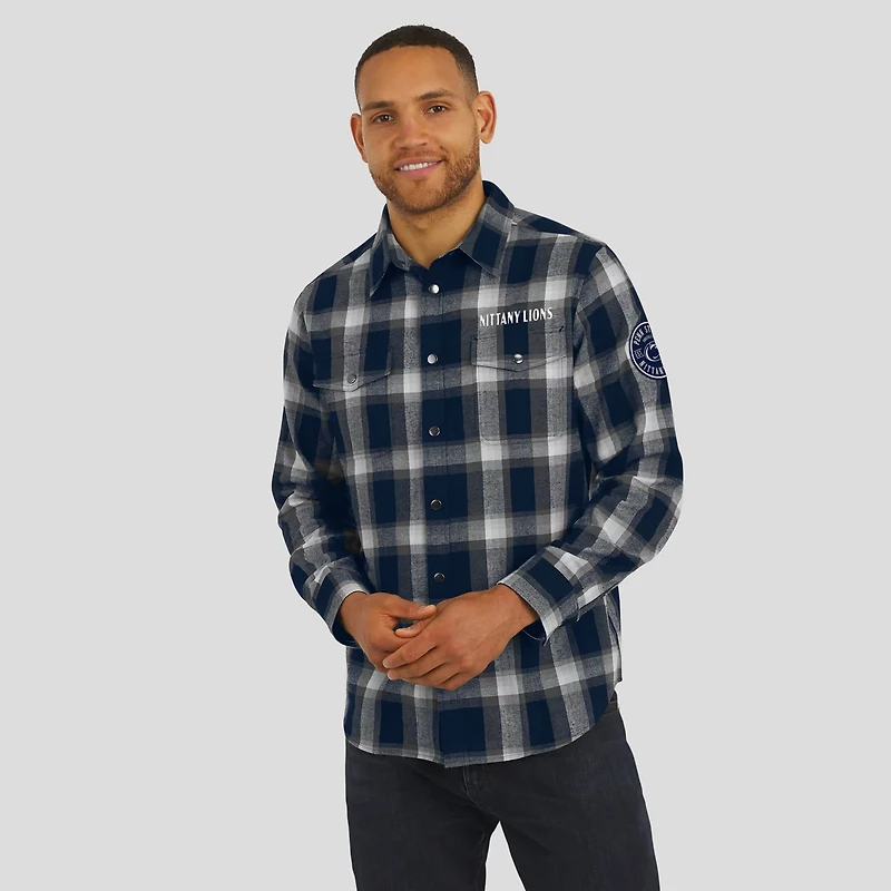 Darius Rucker Collection by Fanatics Penn State Nittany Lions Flannel Plaid Full-Snap Shirt