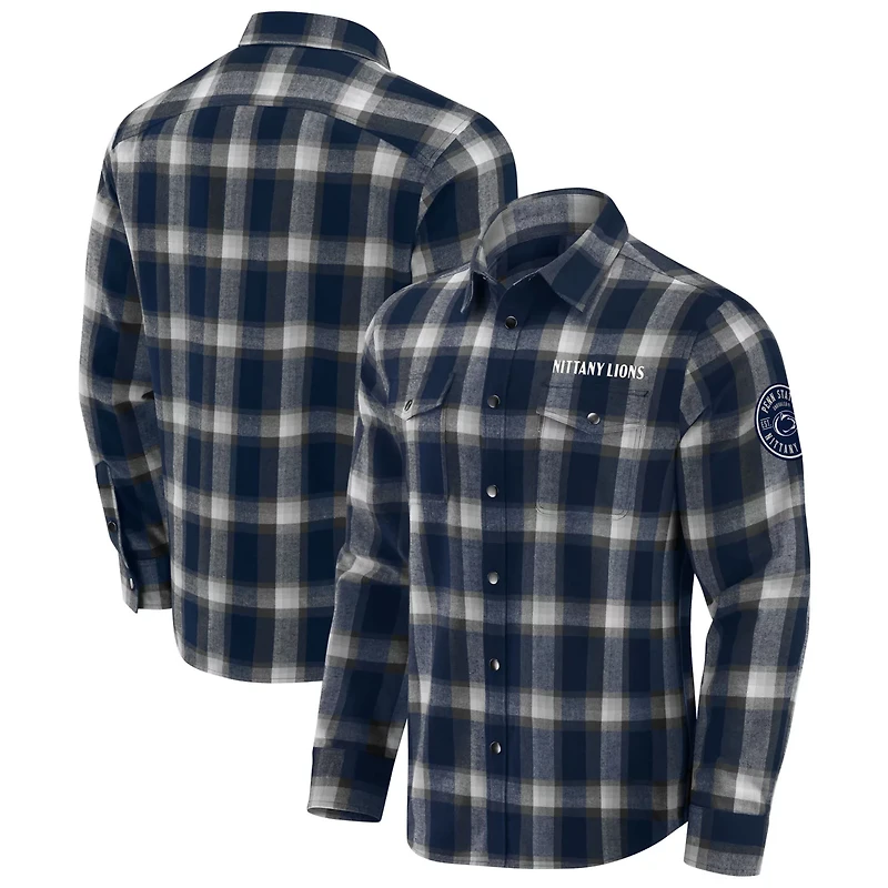 Darius Rucker Collection by Fanatics Penn State Nittany Lions Flannel Plaid Full-Snap Shirt