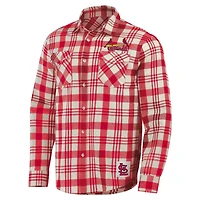Darius Rucker Collection by Fanatics St Louis Cardinals Plaid Flannel Button-Up Shirt