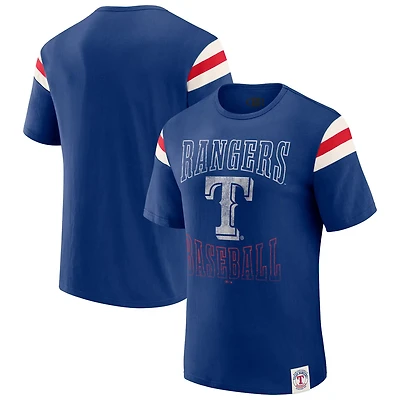 Darius Rucker Collection by Fanatics Texas Rangers Distressed Sleeve Stripe T-Shirt