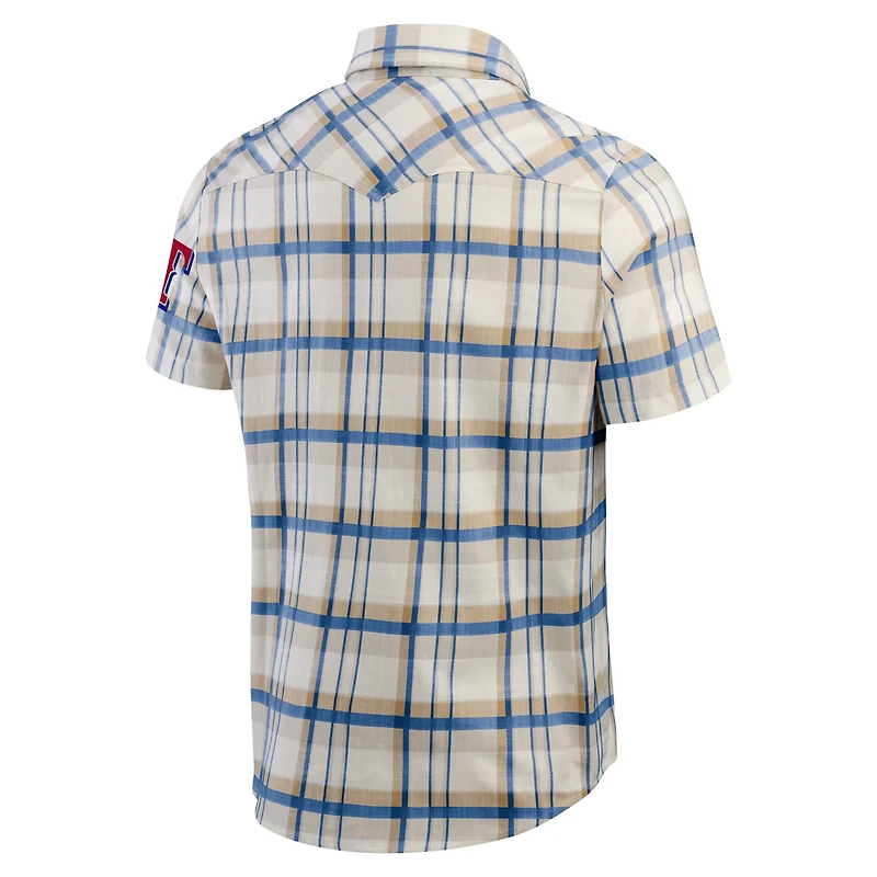 Darius Rucker Collection by Fanatics Texas Rangers Plaid Full-Snap Shirt
